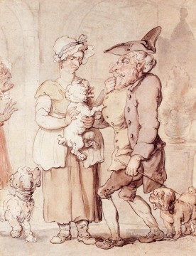  Rowlandson Art Painting - The Sick Dog caricature Thomas Rowlandson